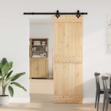 vidaXL Ușă glisantă NARVIK Natural și Negru 70 x 210 cm (152,5 cm) 3445275