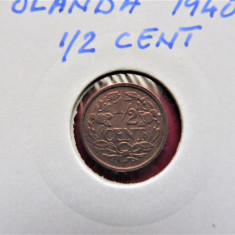 OLANDA - 1/2 CENT 1940 - WILHELMINA (237)