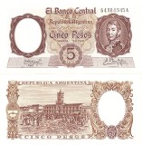 Argentina 5 Pesos 1960-62 P-275 aUNC