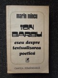 ION BARBU. Eseu despre textualizarea poetica - Marin Mincu