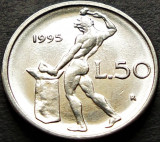 Moneda 50 LIRE - ITALIA, anul 1995 * cod 895 = UNC - modelul mic