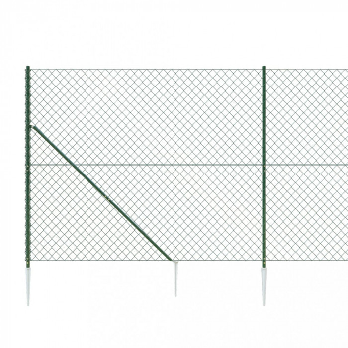 Gard plasa de sarma cu tarusi de fixare, verde, 2,2x10 m GartenMobel Dekor