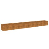 Pat de gradina inaltat 386x50x36 cm, otel corten