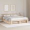 vidaXL Cadru de pat cu headboard Maro 180 x 200 cm Lemn masiv de pin 3382265