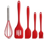 Set 5 Ustensile Bucatarie Silicon Termorezistent - Tel, Spatule, Pensula - Diverse Culori