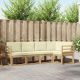 vidaXL Set de canapele de exterior cu pernă 5 pcs Alb și crem 3387614