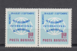 1967LP 654 AL XX-LEA CONGRES INTERNATIONAL AL LINGVISTILOR BUCURESTI PERECHE MNH, Nestampilat