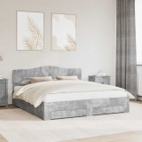 Cumpara ieftin Cadru de pat Gri din beton 180 x 200 cm Lemn prelucrat
