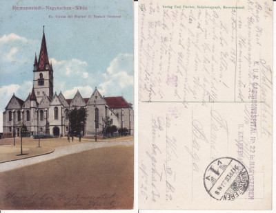 Sibiu- Biserica Evanghelica-cenzura WWI, WK1 foto