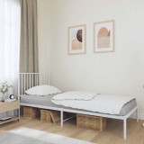 VidaXL Cadru pat metalic cu tăblie, alb, 90x200 cm 350924