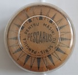 CY - Cutie din plastic dur "PESCARUS Panglica pentru Masini de Scris" comunism Romania (1964 RPR) / rola continuta este utilizata / articol RAR