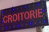 Reclama LED Croitorie, 50x25cm, Luminoasa, Dinamica, Animatie, Rosu/Albastru, Interior, Fereastra, 230V