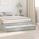 VidaXL Sertare pentru pat Gri beton 150x36,5x16,5 cm Lemn prelucrat