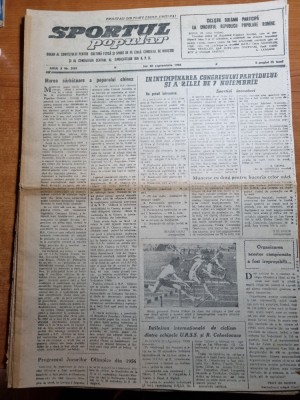sportul popular 30 septembrie 1954-fotbal CCA,locomotiva timisoara,dinamo,buhusi foto