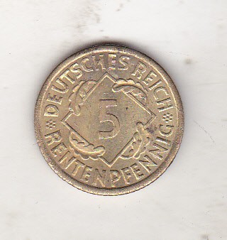 bnk mnd Germania 5 reichspfennig 1924 A foto