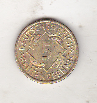 bnk mnd Germania 5 reichspfennig 1924 A