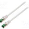 Patch cord S/FTP 7 litat Cu LSZH gri 1m 26AWG Fire: 8 LANBERG