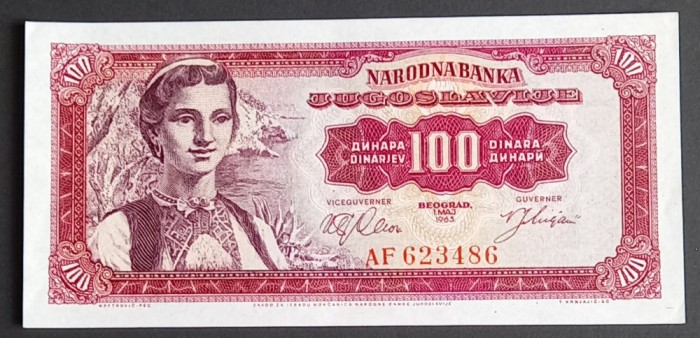 Yugoslavia, 100 Dinari 1963.