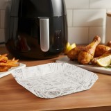Cumpara ieftin Hartie de Coacere pentru Air Fryer - Cu Model, Patrata, 20 x 20 cm - 50 Bucati/Pachet Best CarHome