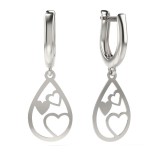 Cercei Argint 925 Atcom, 15mm, 1g, Fără Pietre, Argintiu, Sistem Lobster. Cadou Valentine&#039;s Day, Crăciun, Aniversare
