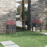 VidaXL Jardiniere de grădină, 2 buc., gri, 50x50x70cm, lemn masiv pin
