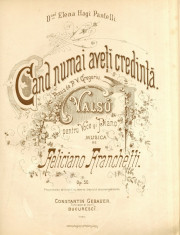 Partitura Poesia de P. V. Grigorie - Fanchetti dedicata pt. Elena Hagi-Pantelli foto