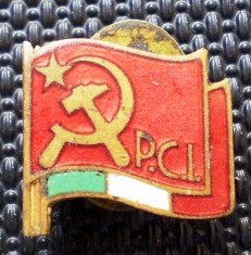 II.003 INSIGNA ITALIA BUTONIERA REVER P.C.I. PARTITO COMUNISTA ITALIANO