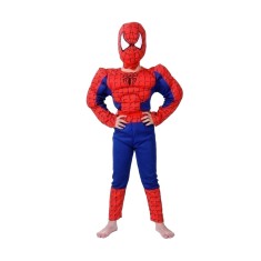 Costum Clasic Spiderman cu muschi DEPOX&reg;, 5-6 ani, poliester, rosu