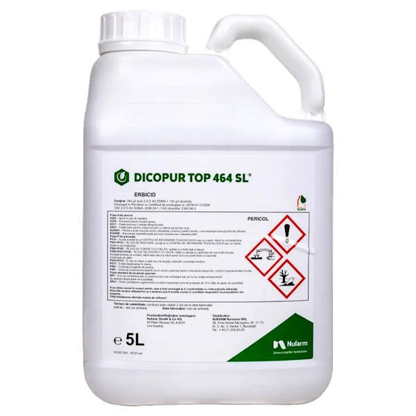 Dicopur Top 464SL 5L, erbicid postemergent, Nufarm (grau, porumb)