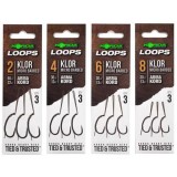 Carlige Legate KORDA Loop Rigs Klor, Nr.4, 30lbs, 3buc/pac