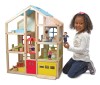 Casuta Papusi Lemn Mobilata Melissa &amp; Doug, 4 Nivele, 3 Personaje, Lift Manual, Scara 1:12, 77x61x33 cm