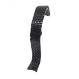 Cumpara ieftin Bratara de Ceas Neagra din Otel Inoxidabil - Capete Curbate - 20mm - WZ3788