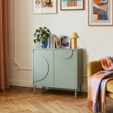 Comoda living Holea cu 2 usi, verde salvie, 75x70x34 cm