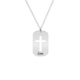 Crux - Colier personalizat dog tag cruciulita decupata din argint 925