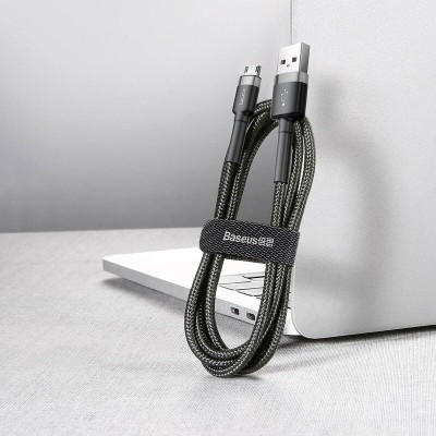 Cablu USB-Micro USB Baseus Cafule, 1,5A, 2m, gri/negru foto