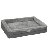 PawHut Pat pentru c&acirc;ini cu margini ridicate, bază antiderapantă, aspect in, lavabil, pernă pentru c&acirc;ini rezistentă la stropire 91x68x16cm | Aosom Roma