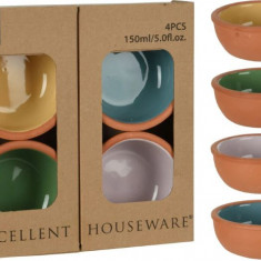 Set 4 boluri terracotta - diverse culori