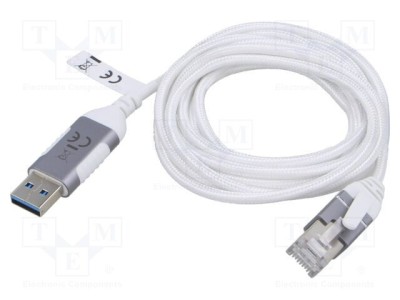 Cablu USB 3.0 RJ45 Goobay, 10m, alb, mufă A nichelată foto