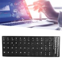 Sticker tastatura negru limba Franceza (Francais) pentru caractere cu diacritice layout FR