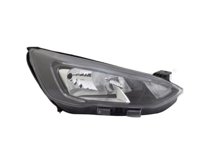 Far Ford Focus, 04.2018-12.2021, montare fata, dreapta, cu lumini de zi tip LED; H1+H7+PY21W; electric; negru; cu motor; halogen, OEM/OES