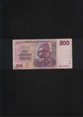 Zimbabwe 500 dollars dollari 2007 seria9045493 foto