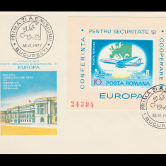 1977 Romania - FDC Conferinta pentru Securitate CSCE, colita nedantelata LP 939