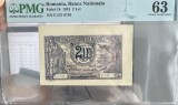 2 lei 1915 danielopol PMG63 UNC bancnota gradata
