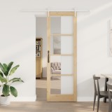 Ușă glisantă vidaXL cu kit hardware 78x232 cm Lemn masiv Pin, Ușă interioară vidaXL cu sticlă &#039;ORKDAL&#039;78x232x4 cm Lemn masiv Pin