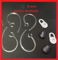 Suport prindere casca BLUETOOTH 8 mm, cauciuc protectie, clema - set 5 BUCATI foto