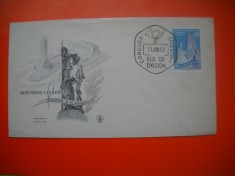 HOPCT PLIC S FDC NR 671 MONUMENTUL DRAPELULUI 1958 -ARGENTINA -NECIRCULAT