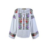 Bluza tip ie R24D, alb trandafir/mov , marimea M