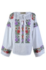Bluza tip ie R24D, alb trandafir/mov , marimea 2XL