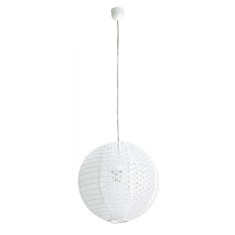 Lustra cu abajur din hartie alba, 60W, &Oslash; 40 cm x 120 h