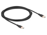Cablu USB 2.0 USB C aurit 2,5m, 3A, negru - DELOCK